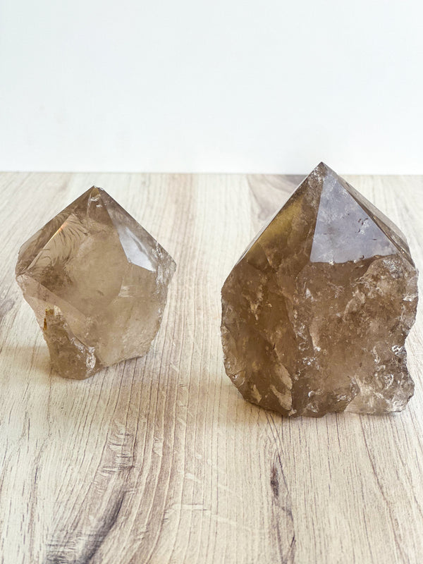 Semi Polished Smoky Quartz Points