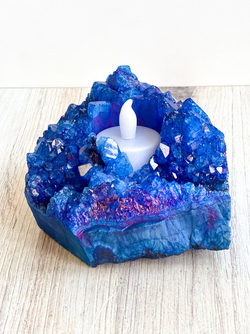 Color-Treated Quartz Candle Holders