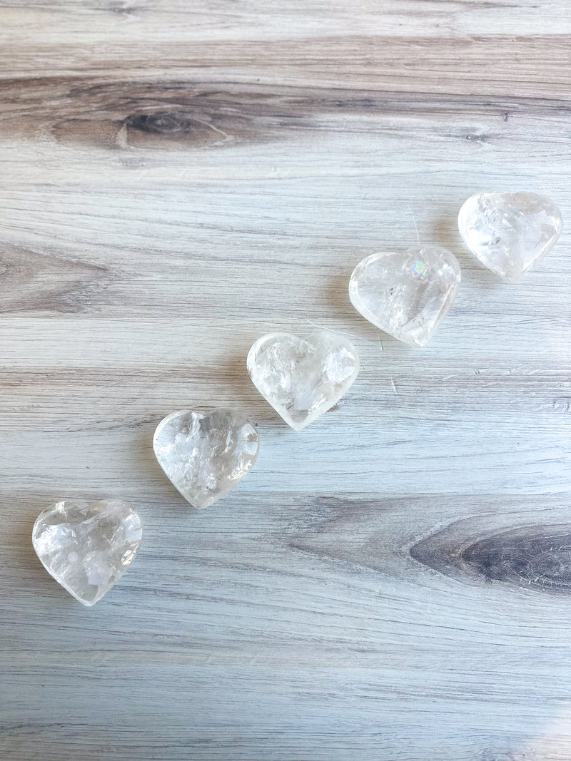 Clear Quartz Hearts