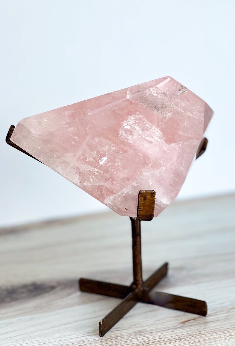 Freeform Rose Quartz on Stand (R24) (R32)