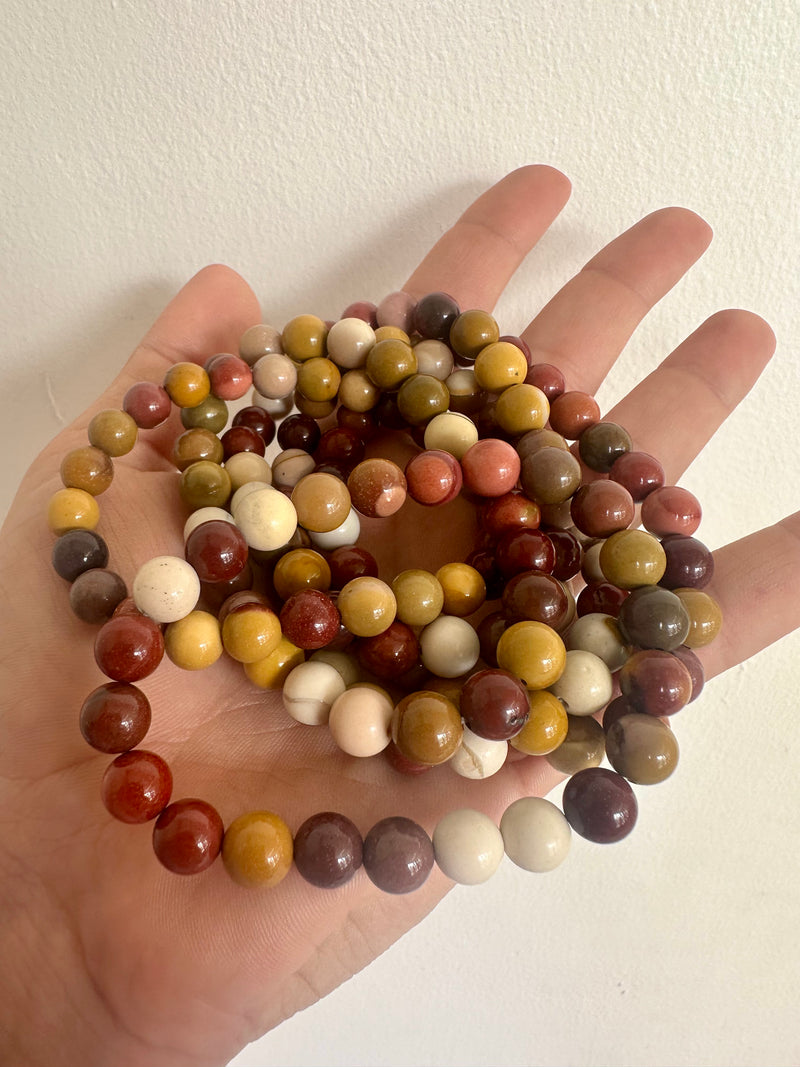 Mookaite Jasper Beaded Bracelet 8mm