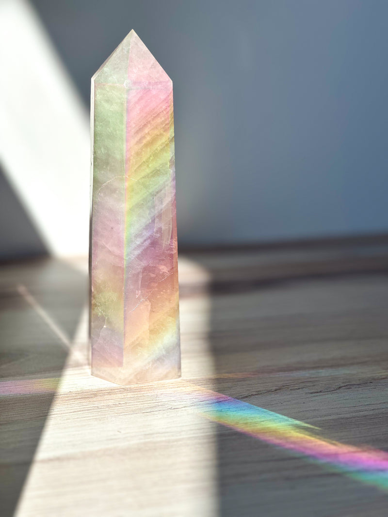 Angel Aura Rose Quartz Tower