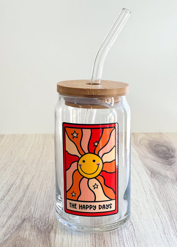 The Happy Days Tarot Card Glass Cup